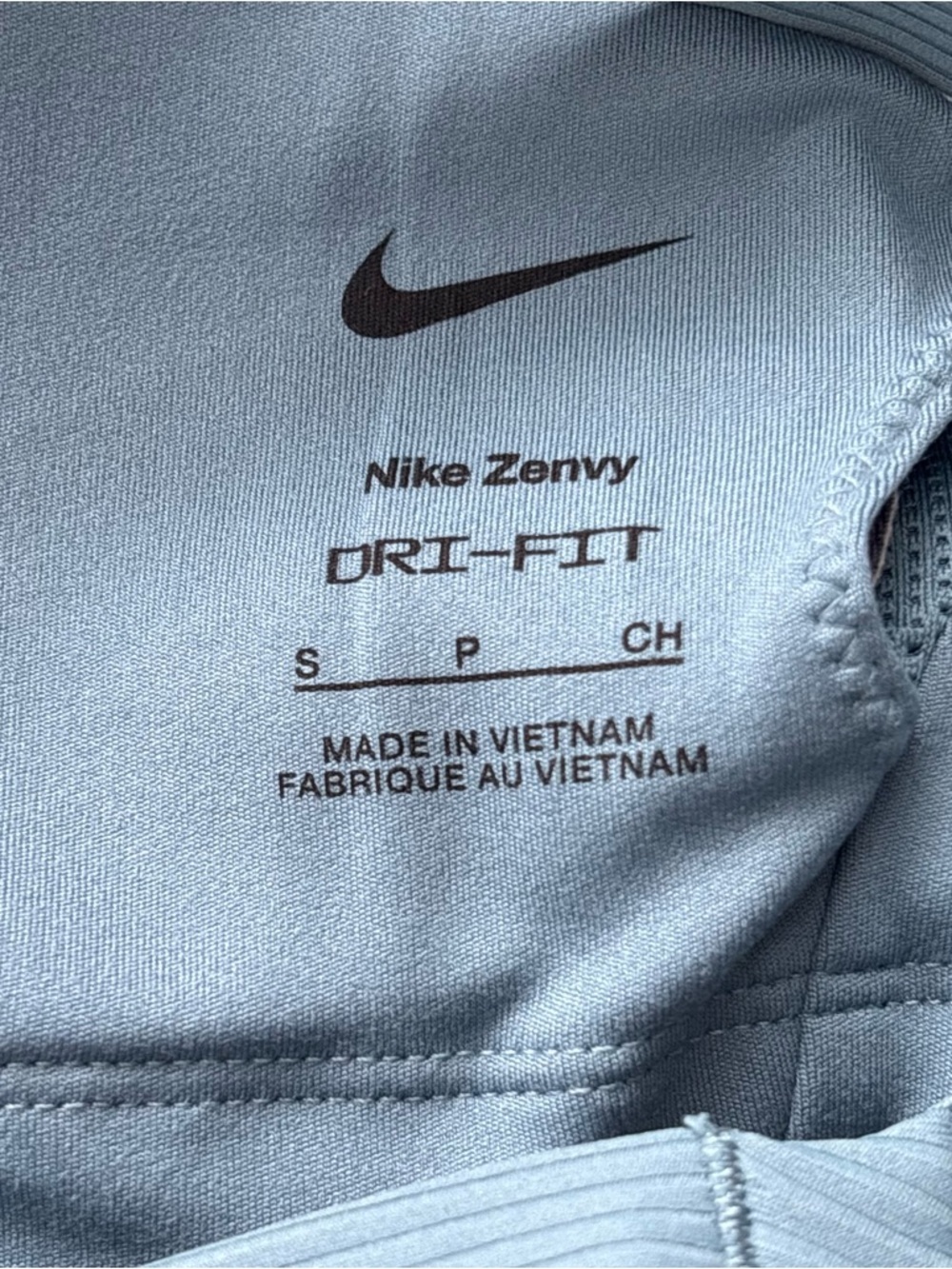 NWT Nike Zenvy in Sky Blue Ribbed V‑Neck Cutout Wireless Racerback Sports Bra Sm - Picture 12 of 12